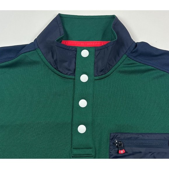 Nautica Competition Mens XL Mock Neck Green Pullover Blue Shirt Jacket K27625 - Picture 5 of 12